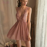 Zingj About Sex Underwear Sexy Gauze Perspective Pajamas Thin Perspective After The Fork To Take Off Sleep Skirt