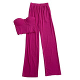 Zingj Slim Show Thin Wipe Chest Vest Top High Waist Show Thin Wide Leg Pants Casual Pants Two Pieces Of Female Summer