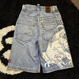 Sales Hip-Hop Trend Printed Jeans Men's High Street Casual Straight-Legged