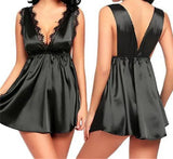 Zingj Style Sexy Underwear Sexy Ice Silk Strap Lace Edge Sleeping Skirt Sexy