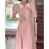 Japanese New Style Women Midi Dress Elegant Short Sleeve Party Vestidos One Piece