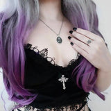 Dark Korean Velvet Sling New Beautiful Back Spring Lace Bra Vest Underwear Women's