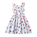 New Girls Summer Dress Flare Sleeve Sundress for Girls Princess Casual Wear Unicorn Printing Hawaii Holiday Beach