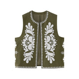 New Matching Color Embroidery Fashion Vest