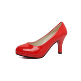 Spring And Summer New Dress Shoes With Round Heels, Professional Work Shoes, High Heels, Lacquered Leather