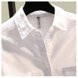 And Autumn Double Pocket Simple Long-Sleeved Shirt Women Loose Fashion Long-Colored Commuter Shirt Outside The