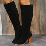Autumn And Winter New National Wind Large-Size Long-Trace Knight Boots Side Zipper Coarse And High-Heeling Sleeve Fashion Boots