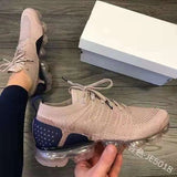 Zingj New Korean Breathable Sports Shoes Women's Inner Heightened Flying Weaving Shoes Tie Breathable Running Shoes In Front Of