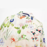 Spring Floral Printed Satin Loose Shirt
