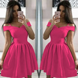Zingj Women's New One-Line Collar Sling With Large Hem Waist Pleated Dress Hot Style