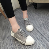 Zingj Shoes Summer Korean Version Of Small White Shoes Female White Board Shoes Breathable Flat Bottom Students Casual Shoes Mixed Batch- Outfit