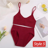 Underwear Set Women Seamless Bra Set Wireless Bra Sexy High Waisted Female Underpants Comfortable Basic Bralette