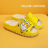Indoor Home Bathroom Slides Thick EVA Bottom Sole Summer Couple Cute Cartoon Non-Slip Shoes Soft Flat