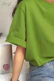 Sleeve T-shirts Women Summer Embroidery Loose Korean Style Simple All-match Trendy Causal Chic Girls Ins BF Tees Daily