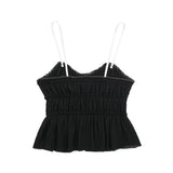 New Spring Style Small Bow Decorated With Texture Slim Halter Top