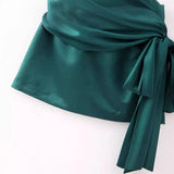 Knot Dress In Early Spring, Short Style Wiped Chest Dress