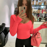 Neon Bodysuit Women Long Sleeve Bodycon Sexy 2022 Autumn Winter Streetwear Club Party Outfits Casual Female