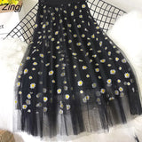 Women Tender Sweet Korean Style Printed Lady Mesh Ins Classy All-match College Elegant Popular Lovely Girls Stylish
