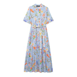 New Series Flower Printing Lace Dress