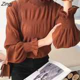 Women Pure Turtleneck All-match Stylish Casual Artistic Newest Korean Style Mujer Popular Clothes College Spring