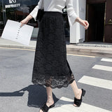 Zingj Lace Knitted Half-Body Skirt On Both Sides Of Autumn And Winter, Medium-Long, High-Waisted, Lean-Hip Skirt, One-Step