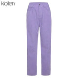 Autumn Fashion Zipper High Waist Solid Casual Wide Leg Pants Women 2020 Street Loose Straight Thicken Female