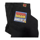 Empyre Denim Skateboard Pure Black Big Boy Jeans Embroidered Wear-Resistant Straight Tube Loose