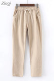 Cotton Linen Pants for Women Trousers Loose Casual Solid Color Women Harem Pants Capri Women's