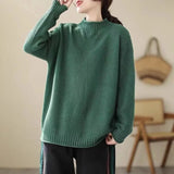 Meat-Covered Lady Knitted Sweater Autumn/Winter 2025 Autumn/Winter New Half-High Collar Design Casual Comfortable