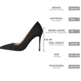 Onlymaker Women's Shoes Pointed Toe Black Red Patent Leather Metal Heels Fashion Dress Wedding Party Big Size Lady Thin