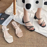 Zingj Ribbon Sandals Fairy Style 2023 New Sandals With Thick Heels And