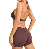 Zingj Fake Two-Piece Yoga Clothes Dance Sports Elastic Hollow Out Tight Fitness One-Piece Yoga Pants-Outfit
