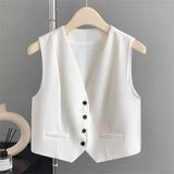 Zingj Vest Women's Vest Outside The New 2024 Autumn Jacket Slim Sleeveless Short Vest Jacket Horse