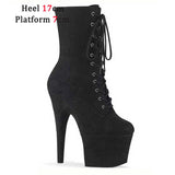Voesnees 20CM Suede Sexy Hate Day High Boots 17CM Round Toe Pole Dance High Heels Nightclub Model Catwalk Platform Shoe Big