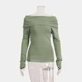Zingj Knitwear Spring 2024 Women's Slim Solid Color Set Collar Long-Sleeved