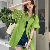 Elegant and Youth Woman Blouses Oversize Shirts Woman Summer Women's Clothing Spring 2023 Short Hand Shirt Youth