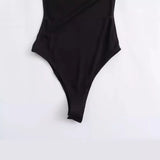 New Tight Shoulder Solid Color Jumpsuit
