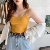 Zingj Knitted Waistband Vest For Women Wearing Summer Suits And Underwear Online Celebrity Sexy Top
