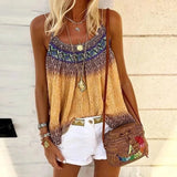 Women Print Vest Tshirt Summer Casual Oversize Tops Loose Vintage Female Camis Tank Top Tee Streetwear Sling Clothes