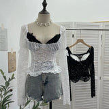 Neck Lotus Leaf Side Ribbon Print Between The Draw Folded Lace With Bareback Bow Dress