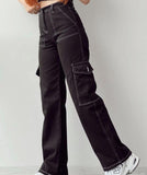New Jump Casual Trousers Mid-Rise Three-Dimensional Pocket Trousers Waist-Up