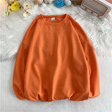 Korean New Women Basic O Neck Sweatshirt Spring Oversized Solid 12 Colors Hoodies 2022 Girls Casual Harajuku