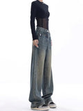 Vintage Dark Wash High Waist Boyfriend Jeans-Outfit