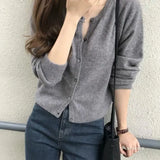 Zingj New Round-Necked Purple Sweater In Early Autumn Is Loose And Wears A Sweater