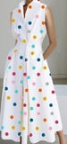 Summer Commuting Fashion Polka Dot Button