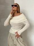 Zingj Knitwear Spring 2024 Women's Slim Solid Color Set Collar Long-Sleeved