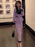 2023 Autumn New Arrivals Elegant Suit Set for Women Chic Jacket and Slim Skirt Fashionable Female Office Lady Girl Suit
