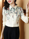Fashion Woman Blouses 2023 Spring Printed Shirts Elegant and Youth Woman Blouses Silk Basic Womens Tops OL Female
