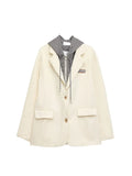 Autumn Winter Women's Coat Patchwork Japaneses Korea Design Elegant Casual Outerwear Y2k Harajuku Oversize Female