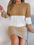 Shooting 2025 Autumn And Winter Casual Lantern Sleeve Sweater Dress Women's